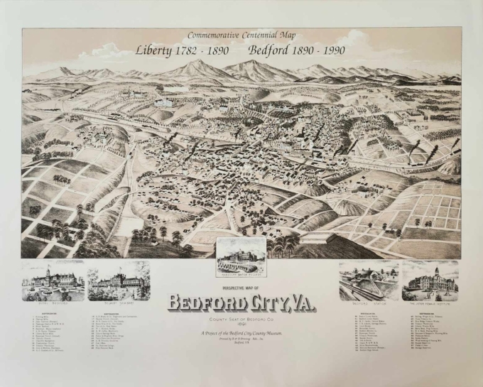 Bedford City Centennial Map 22x19in - Image 2