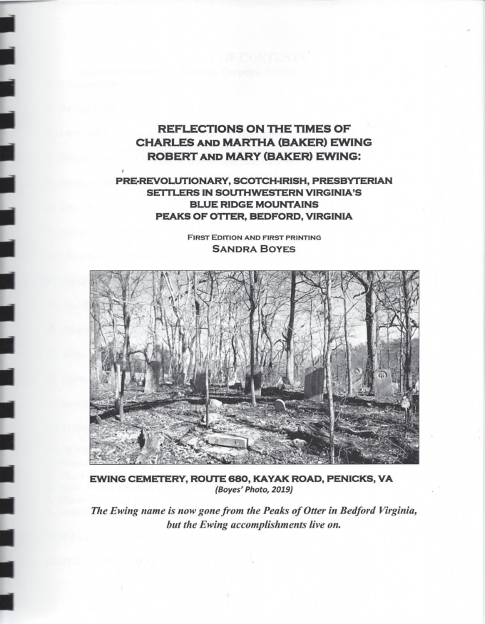 Reflections on the Times of Charles and Martha (Baker) Ewing Robert and Mary (Baker) Ewing: Pre-Revolutionary, Scotch-Irish, Presbyterian Settlers in Southwestern Virginia’s Blue Ridge Mountain Peaks of Otter, Bedford, Virginia - Image 3