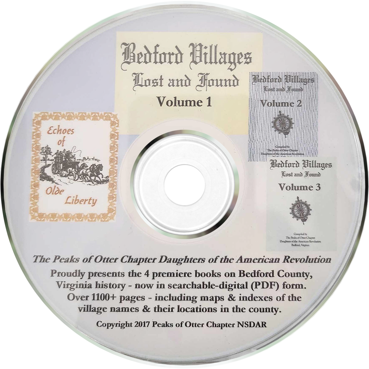 Searchable CD ~ Bedford Villages Lost and Found, Volumes 1 - 3 & Echoes of Olde Liberty