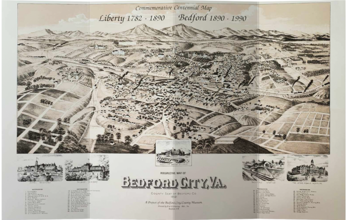 Bedford City Centennial Map 22x19in